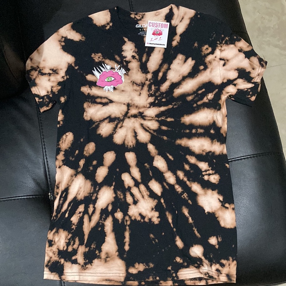 Mind Your Own OG Logo CUSTOM 1 OF 1 Spiral Acid Wash Tye Dye T-Shirt Size Small